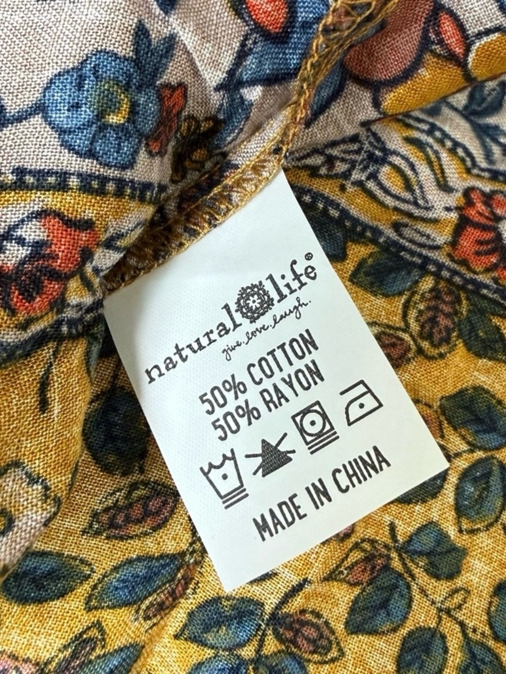 Natural Life Camille Maxi Skirt Small Cotton Blend Patchwork Floral Boho NWT - Picture 8 of 8